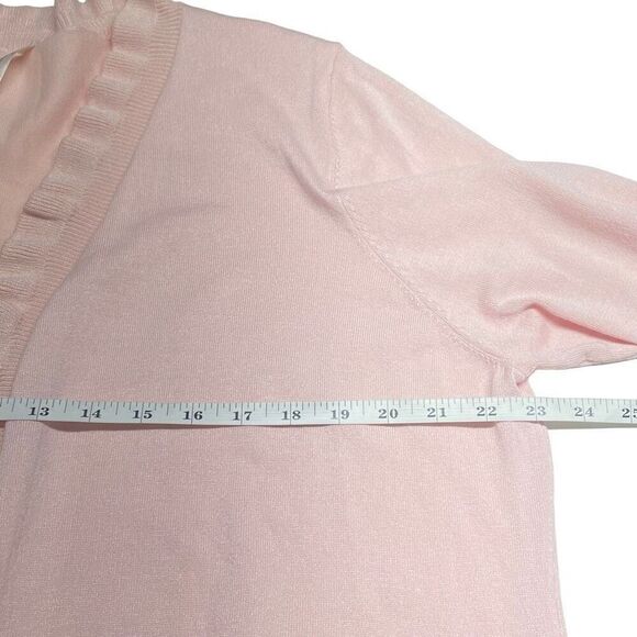 Pina Rossi Light Pink Ruffle Front Cardigan - Picture 4 of 6